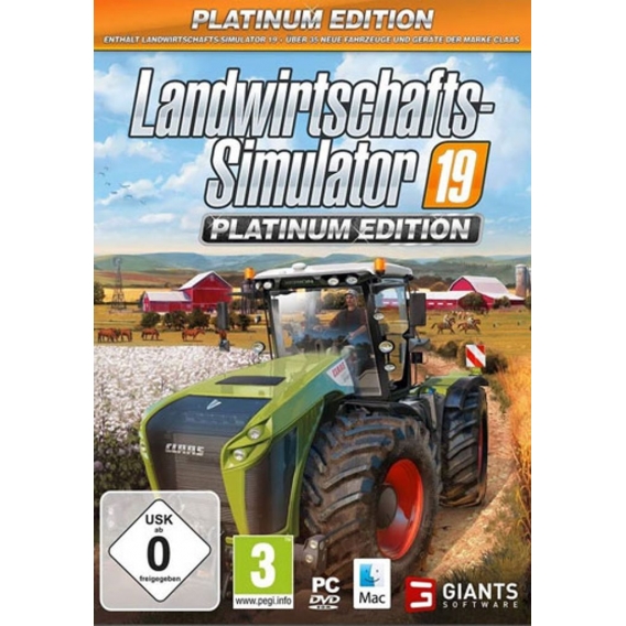 LANDWIRTSCHAFTS SIMULATOR 19 PLATINUM EDITION CD ROM DVDBox