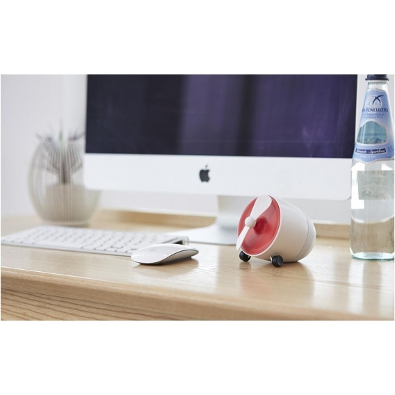 NABO SOUND ONE  Weiss-Rot Wireless Audio Lautsprecher mit Mini-Ventilator