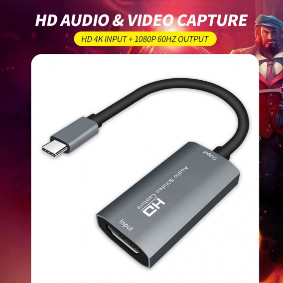 Z29A HD Audio- und Videoaufnahme 4K-Eingang Full HD 1080P-Ausgang Typ C-Aufnahme Telefon- / Computerspiel Live Plug and Play Gra