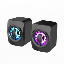 More about A1 Computerlautsprecher Tragbarer Mini-RGB-Lautsprecher USB-betriebene 3,5-mm-Soundbox mit 6 W Subwoofer-Lautstaerkeregler fuer 