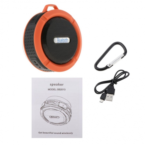 Tragbarer Bluetooth-Lautsprecher Wireless Outdoor Wasserdicht Stereo USB Orange Farbe Orange