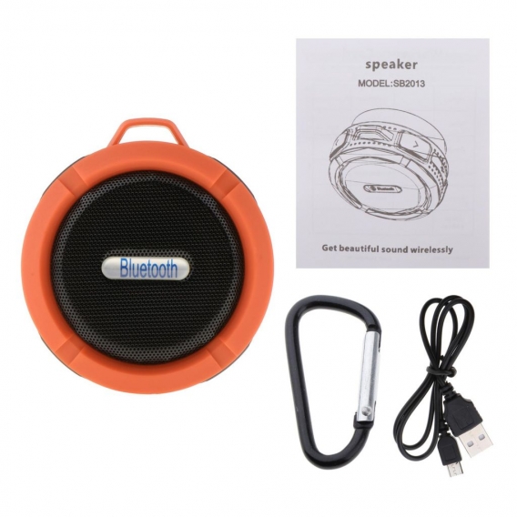 Tragbarer Bluetooth-Lautsprecher Wireless Outdoor Wasserdicht Stereo USB Orange Farbe Orange