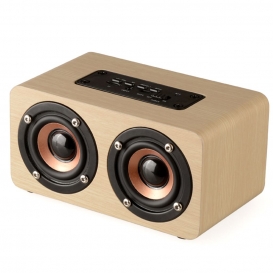 More about Doppellautsprecher Aus Holz Tragbarer Bluetooth Lautsprecher Bass Kabelloser Wasserdicht Speaker Eingebautem Mikrofon Spielzeit,