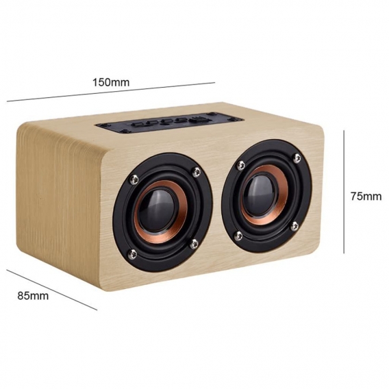 Doppellautsprecher Aus Holz Tragbarer Bluetooth Lautsprecher Bass Kabelloser Wasserdicht Speaker Eingebautem Mikrofon Spielzeit,