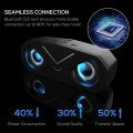 Pyzl Bluetooth-Lautsprecher, tragbarer kabelloser Bluetooth 5.0-Lautsprecher mit tiefen Bass-LED-Leuchten, AUX TF-Subwoofer-Ster