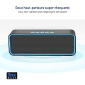 Pyzl Tragbarer Bluetooth-Lautsprecher, kabelloser Bluetooth 5.0-Lautsprecher mit 3D-High-Fidelity-Stereo-Bass, eingebauter 1500-