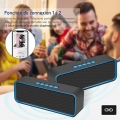 Pyzl Tragbarer Bluetooth-Lautsprecher, kabelloser Bluetooth 5.0-Lautsprecher mit 3D-High-Fidelity-Stereo-Bass, eingebauter 1500-