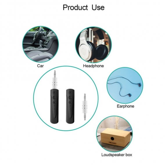 Bluetooth-Empfänger 4.2, Mini Wireless Bluetooth-Empfänger Bluetooth-Audioadapter 3,5-mm-Auto-Aux-In-Buchsenempfänger für Heimau