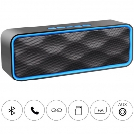 More about Bluetooth Lautsprecher, Wireless V5.0 Bluetooth Speaker mit Dual-Treiber Bass & FM Radio, 8-10h Spielzeit, Freisprechfunktion, A