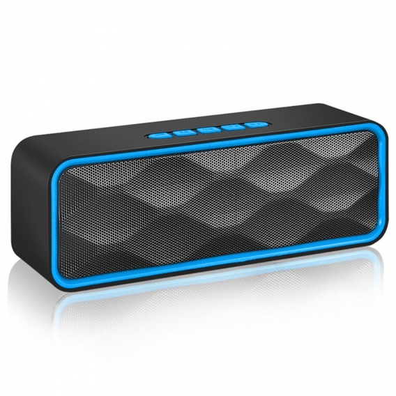 Bluetooth Lautsprecher, Wireless V5.0 Bluetooth Speaker mit Dual-Treiber Bass & FM Radio, 8-10h Spielzeit, Freisprechfunktion, A