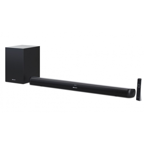 SHARP HT-SBW202 2.1 Soundbar (200 Watt) mit drahtlosem Subwoofer (USB, HDMI, Bluetooth), Schwarz