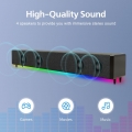 20W TV-Soundbar Kabelgebundener und Wireless Bluetooth-Home Surround-Soundbar für PC-Theater-TV-Lautsprecher,LED buntes leuchten