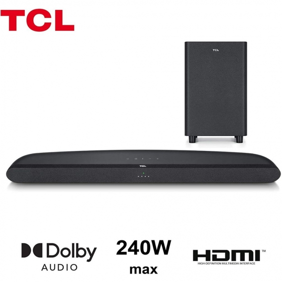 TCL Alto 6+ TS6110, 2.1 Kanäle, Dolby Digital, 240 W, Aktiver Subwoofer, Kabellos, 13,3 cm (5.25 Zoll)