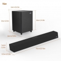 ele ELEOPTION 100W TV SoundBar 2.1 Bluetooth-Lautsprecher 5.0 Heimkinosystem 3D-Surround-Soundbar-Fernbedienung mit Subwoofer Fü