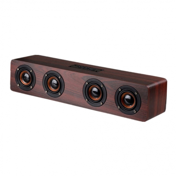 Schlanke Form Holz Bluetooth Lautsprecher Soundbar Bar Telefon für Computer Laptop Outdoor Indoor Farbe Dunkelbraun