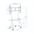 TooQ FS20200M-B, 100 kg, 152,4 cm (60 Zoll), 2,67 m (105 Zoll), 1000 x 600 mm, Höhenverstellung, Schwarz