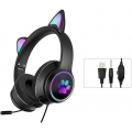 AcserGery Stereo-Gaming-Headset mit Mikrofon für P S5 P S4, Geräuschunterdrückung, Mikrofon und LED-Licht, 3,5-mm-Audiokabelschn