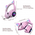 AcserGery Stereo-Gaming-Headset mit Mikrofon für P S5 P S4, Geräuschunterdrückung, Mikrofon und LED-Licht, 3,5-mm-Audiokabelschn