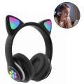 Bluetooth-Headset, Katzenohr-Headset, Ohrenschützer-Stereo-Headset mit LED-Licht drahtlos, Headset mit Mikrofon, geeignet für Ha