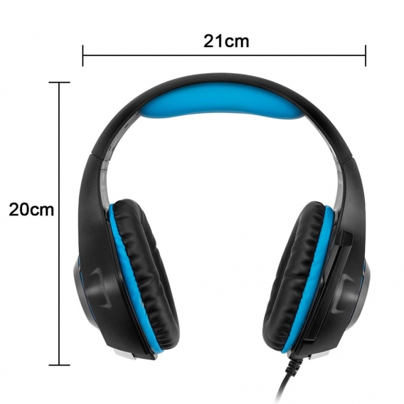 Headset mit mikrofon für PS4 Xbox One, Surround Sound Gaming Headset für  Laptop, Mac, IOS/Android Device(black blue)