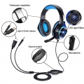 Headset mit mikrofon für PS4 Xbox One, Surround Sound Gaming Headset für  Laptop, Mac, IOS/Android Device(black blue)