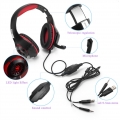 Headset mit mikrofon für PS4 Xbox One, Surround Sound Gaming Headset für  Laptop, Mac, IOS/Android Device(black red)