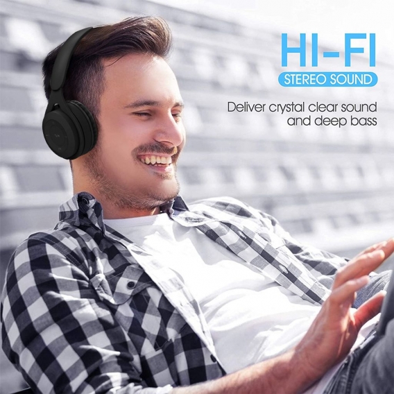 Bluetooth Kopfhörer Kabellose, HiFi Stereo Over Ear Kabellos Kopfhörer mit Mikrofon Wireless Headphone, für iPhone/Samsung/iPad/