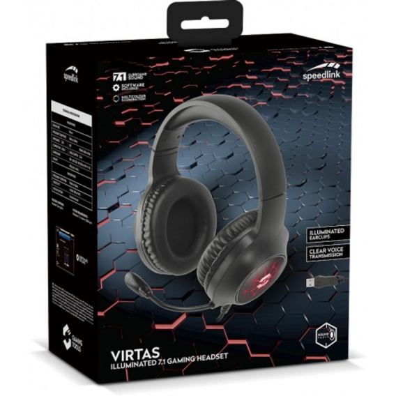 SPEEDLINK VIRTAS Illuminated 7.1 Gaming Headset, black