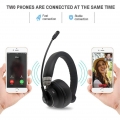 Bluetooth Headset, Headset Bluetooth Mit Mikrofon, Rauschunterdrückung Headset mit Geräuschunterdrückung, bequemes Extra Kissen,