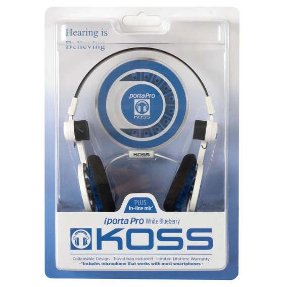 KOSS Kopfhörer iPortaPro 2.0 On-Ear Mic White Blueberry