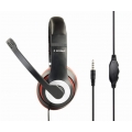 Gembird Stereo-Headset MHS-03-BKRD Eingebautes Mikrofon, Kopfbügel/On-Ear, 3,5 mm Klinke, Schwarze Farbe mit rotem Ring