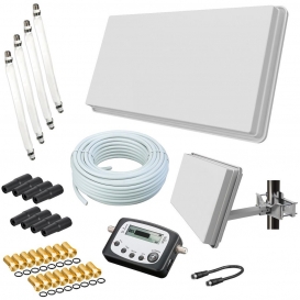 More about Selfsat H30D4+ Flachantenne Quad + 50m Kabel + Fensterhalterung + SAT-Finder + 4 Fensterdurchführung + 16 F-Stecker + 8 Wettersc