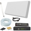 Selfsat H30D1+ Flachantenne Single + HD RECEIVER + 10m Kabel + Fensterhalterung + 1 Fensterdurchführung + 4 F-Stecker + 2 Wetter