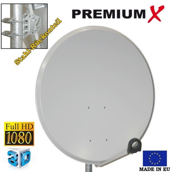 PremiumX HD SAT Anlage 60cm Satellitenschüssel Single LNB Kabel TV Receiver