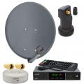 PremiumX SAT Anlage 60cm Antenne Single LNB 10m Kabel HDTV Receiver