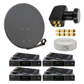 More about PremiumX SAT Anlage 60cm Antenne Quad LNB 50m Kabel 4x HDTV Receiver