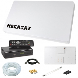 More about Megasat Flachantenne PROFI Line H30 D1 Single inkl. Fensterhalterung + HD Sat Receiver + 10m Kabel + 1x Fensterdurchführung. Neu
