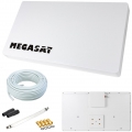 Megasat Flachantenne PROFI Line H30 D1 Single inkl. Fensterhalterung + 10m Kabel + 1x Fensterdurchführung. Neueste Generation mi