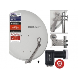 More about DUR-line Select 75/80cm Komplettanlage hellgrau + Quad LNB