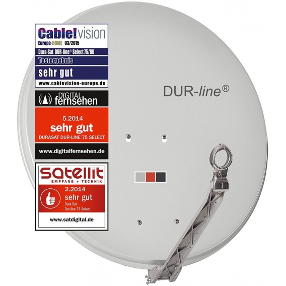 DUR-line Select 75/80cm Komplettanlage hellgrau + Quad LNB