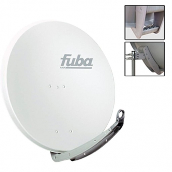 Fuba daa 850 Satellitenantenne Aluminium in Weiss HDTV 3D 4KPremiumX DELUXE Twin LNB Sat