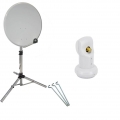 PremiumX mobile Camping Sat Anlage 60cm Antenne Single LNB Stativ