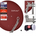 DUR-line Select 75/80cm Komplettanlage ziegelrot + Single LNB