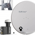 DUR-line MDA 80 Satellitenschüssel hellgrau + Unicable LNB UK 104