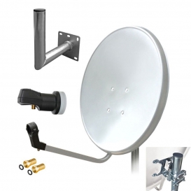 More about ARLI 80cm HD Sat Anlage Antenne weiss + Single LNB + Wandhalter 25cm + 2x F-Stecker