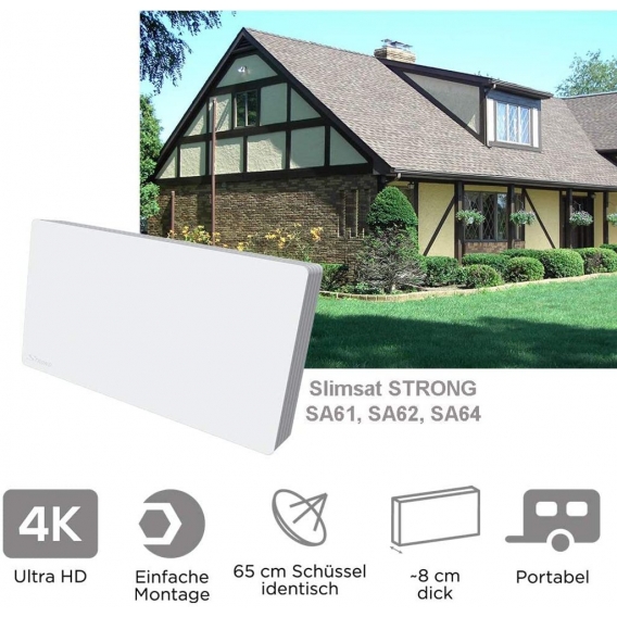 Strong SlimSat SA 61 DVB-S Satelliten-Antenne mit integriertem Single LNB Weiß