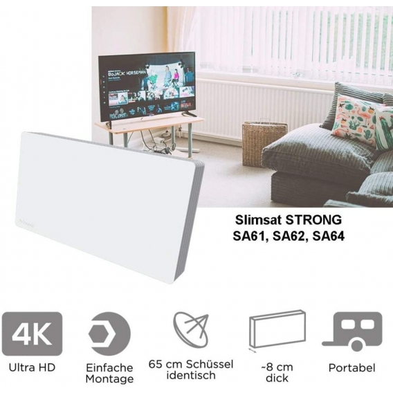 Strong SlimSat SA 61 DVB-S Satelliten-Antenne mit integriertem Single LNB Weiß