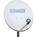 SCHWAIGER -ALD0012- Satellitenanlage (55 cm + Single LNB + Receiver) mit HDTV Empfang für einen Teilnehmer