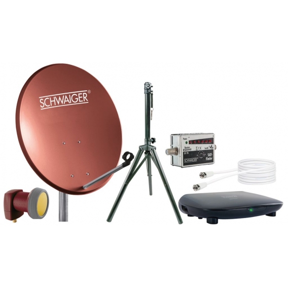 SCHWAIGER -719840- SAT Set, Satelliten Anlage, Ziegelrot