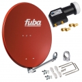 SET Fuba Sat Satelliten Anlage Spiegel Antenne Schüssel ALU DAL800 + LNB 1 - 8 Teilnehmer Rot 2 Teilnehmer